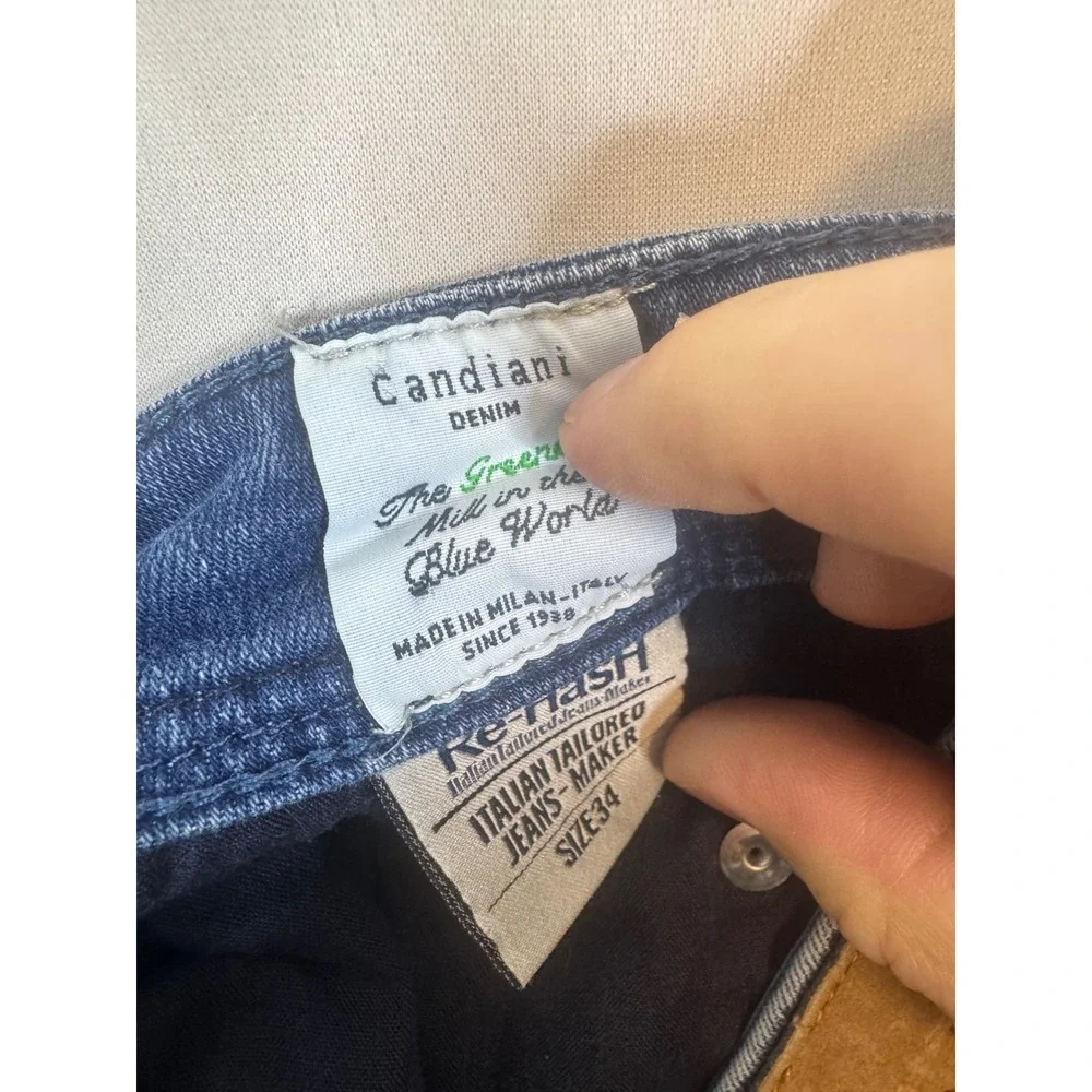 Re-HasH Rubens Italian Candiani Denim‎ Jeans Mens 34X28 Blue Made in Italy 10oz